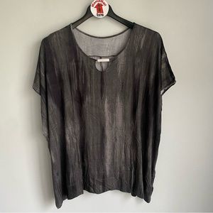NEW Lisa Rinna Collection Gray Black Petite Shirt Top
